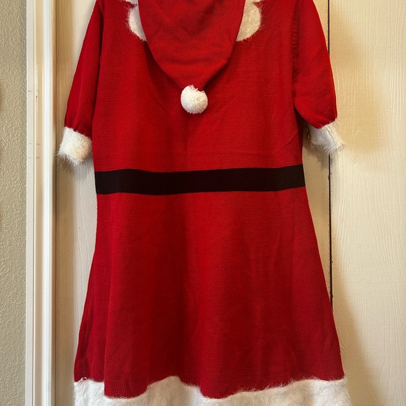 Mrs Claus Santa Ugly Christmas Red Sweater Dress w/detachable hat Size XL - Picture 3 of 11